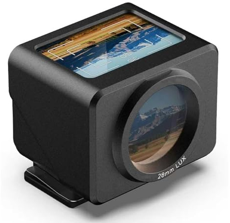 Mirino Ottico A Livello Della Vita, Mirino Ottico Esterno Per Fotocamera Con Paraluce Antiriflesso Rimovibile, Struttura In Lega Di Alluminio, Interfaccia A Slitta Calda/fredda Regolab Black 28/35/50