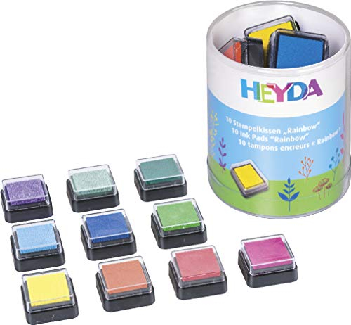 Heyda Heyda 204888470 Heyda 204888470 Mini-Stempelkissen Set (Rainbow) 3 x 3 cm , 10 Farben sortiert