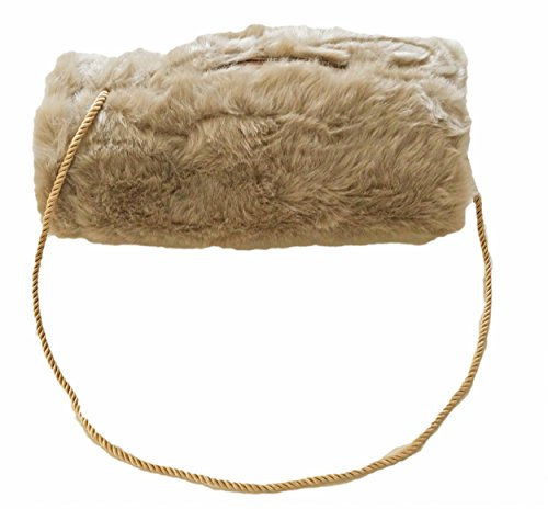 familientrends Muff Pelzmuff Nerz Handschuh Handwärmer Pelz Webpelz zum umhängen viele Farben, Farbe:Beige