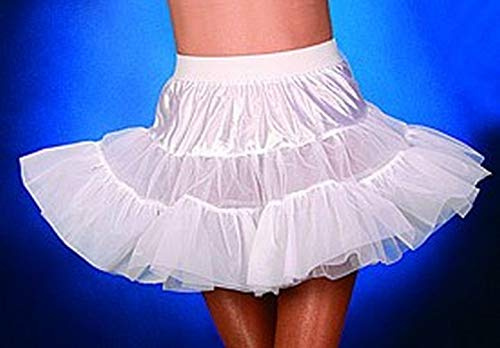 Fasching Kinder Petticoat weiß mit weißer Drahtkante 3-lagig (128)