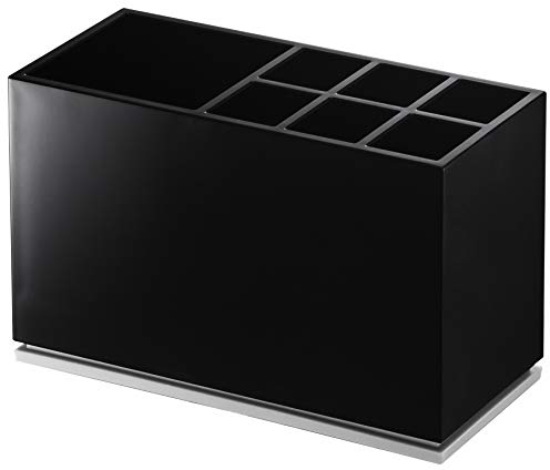 Yamazaki 7844 Mist Support de Brosse à Dents, Noir, Résine ABS/Élastomère, Minimaliste, 11 x 5 x 7 c m
