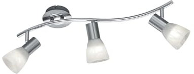 Trio Leuchten LED-Deckenleuchte Levisto in Nickel matt, Glas alabasterfarbig weiß 871010307