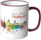 WANDKINGS® Tasse, Schriftzug Guten Morgen Stuttgart! mit Skyline - Bordeaux