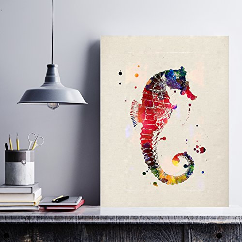 Nacnic Impression á encadrée, Hippocampe. Cadeaux créatifs d'animaux. Affiche au Style Aquarelle. Que Donner à Un ami spécial. Papier 250 grmes au Format 24x30 Cm. sans Cadre.