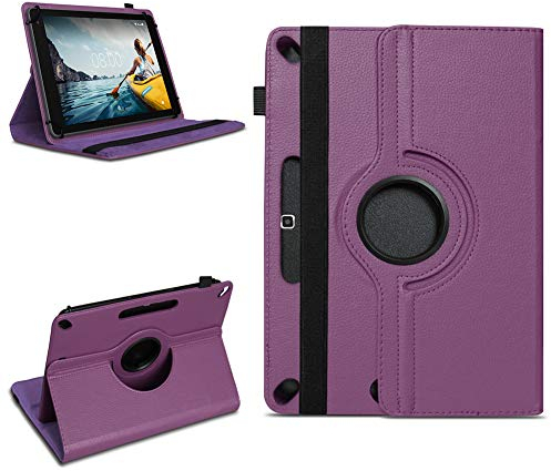 NAmobile Schutzhülle kompatibel für Medion Lifetab P10612 P10610 P10603 P10606 P10602 X10605 X10607 P9702 Tablet Hülle Tasche 360° Drehbar Universal Case Kunstleder, Farben:Lila
