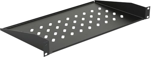 Lanview 1U 19 D=250mm RACK MOUNT SHELF BLACK, RAS200BL (SHELF BLACK)