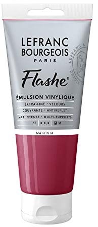 Lefranc Bourgeois vinilo Pintura Acrílica, extra fina color de vinilo para artistas, magenta, 80ml Tube - Vinylfarbe