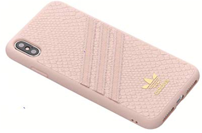 Adidas, Moulded Snake, Handyhülle, Smartphonehülle, mit dem Adidas-Logo und den drei charakteristischen Adidas-Streifen, Design: Schlangenhaut, 16,5 cm (6,5 Zoll), rosa, kompatibel mit Apple iPhone XS Max