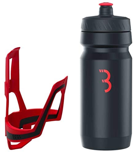 BBB Cycling Flaschenhalter Fahrrad Combo Fueltank Wasserflasche BBC-03C, Rot Schwarz / Schwarz Rot, 550 ml