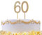 60 Gold Diamond Sparkley Cake Topper Age Year For Mans Womens Birthday Anniversary Party Decorations