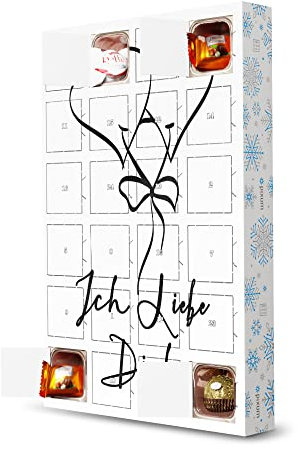 Adventskalender mit Pralinen von Ferrero Ich Liebe Dich artboxONE Adventskalender Schwarzweiß