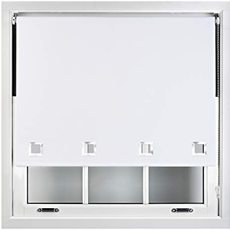 FURNISHED Blackout Roller Blinds with Large Square Eyelets - Made to Measure - White 150cm x 165cm