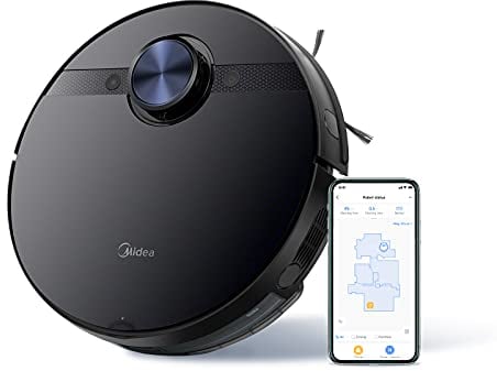 Midea Robot Vacuum Cleaner M7 with 4000 Pa Super Power, 150min 3 in 1 Mopping, Virtual Wall Technology, Cleaning Modes by LDS Navigation System, Compatible with Alexa/Google - Black