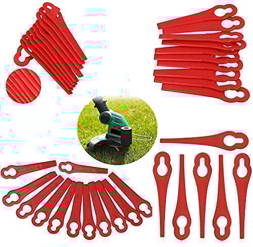 150 Stücke Ersatzmesser Rasentrimmer Rot Rasentrimmer Messer Kunststoff Rasenmäherklinge Kunststoffmesser für Rasentrimmer Florabest FRTA 20 A1 FAT 18B2 FAT 18B3, Kleines Loch 5mm, großes Loch 10mm