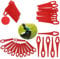 150 Stücke Ersatzmesser Rasentrimmer Rot Rasentrimmer Messer Kunststoff Rasenmäherklinge Kunststoffmesser für Rasentrimmer Florabest FRTA 20 A1 FAT 18B2 FAT 18B3, Kleines Loch 5mm, großes Loch 10mm