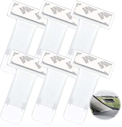 Esteopt Ticket Halterung Auto,6 Stück Transparente Auto Halter Clip,parkscheinhalter Clip,Parkausweishalter,parkscheinhalter windschutzscheibe,Selbstklebend Tickets Clips für Parkschein