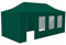 Vispronet Profi Faltpavillon Basic 3x6 m in Grün, Stahl-Scherengitter, 4 Seitenteile - Davon 1 Wand mit Tür & Fenster (weitere Farben & Größen)