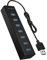 ICY BOX 7-Port USB-Hub USB 3.0 (Type-A) mit Netzteil, Ladefunktion, Aluminium, Schwarz