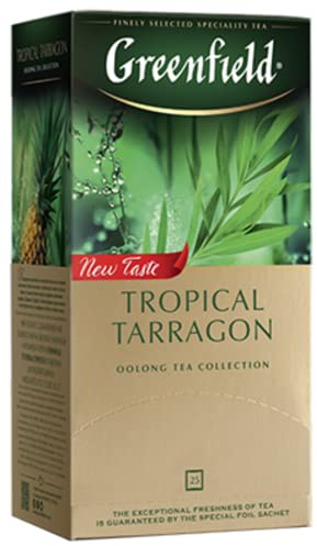GREENFIELD TROPICAL TARRAGON | NEU | Aromatisierter grüner Tee | Oolong, Matcha, Ananas | 25 beutel