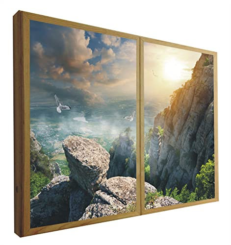 CCRETROILUMINADOS Finestre finte decorative retroilluminate Rocas Majestiose al tramonto