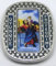 90.254.31 Cri Magnet Erzengel Christophorus überall schützen Sie mich von Hand emailliertem Silber 3,5 cm