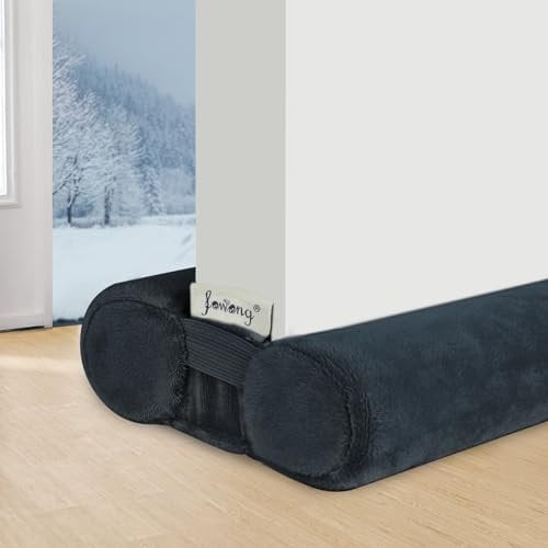 fowong Upgrade Zugluftstopper für Türen 90-110cm,Verstellbare Doppelseitiger Türdichtung Windstopper, Einfache Installation zum Blockieren von Lärm, Zugluft, Licht, Staub,Unterspalte 1.8-5cm,Grau