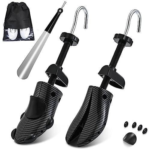 JJDPARTS Schuhspanner Herren und Damen, 4-Wege Schuhdehner, Schuhweiter für Einstellbare Länge und Breite mit Schuhlöffel (Für Männer EU Größe 42-45.5, Schwarz)