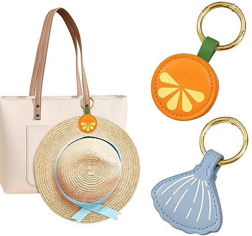 SNAILGARDEN Magnetic Porte Chapeau pour Voyager sur Sac,2Pcs Clip de Chapeau pour Sac,Pince Chapeau de Paille,Chapeau Clip pour Sac à Main Bagages Accessoire Voyage(Coquille Bleue&Tranche Orange)