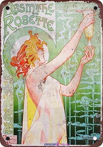 Retro-Metallschild, Absinth Robette, Vintage-Schilder für Plakette, Höhle, Café, Club, Wandkunst, Metallschild, 30,5 x 20,3 cm