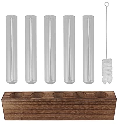 Wifehelper Pflanzenvermehrungsstation, Hydrokultur Tisch, Zuhause, Vermehrungsröhrchen, Glas, Kieferngrün, Rettich, Desktop Dekoration, Ständer, Reagenzglas (5 Röhren)
