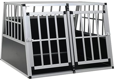 INLIFE Hundetransportbox mit Doppeltür 94 x 88 x 69 cm,19,1 KG,170665