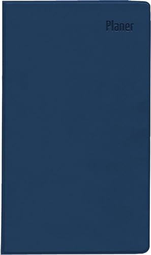 Zettler - Taschenplaner 2025 blau, 9,5x16cm, Taschenkalender mit 64 Seiten in Kunststoffhülle, 1 Woche auf 1 Seite, separates Adressheft, Wochenzählung, Mondphasen und deutsches Kalendarium