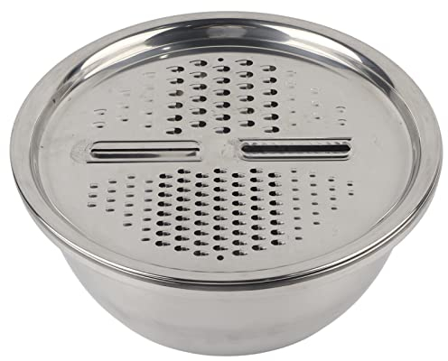 Grattugia Multifunzionale Per Lavabo in Acciaio Inossidabile, Affettaverdure Multiuso da Cucina 3 in 1 Grattugia Tagliaverdure con Ciotola Colino