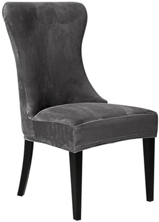 Odot Armless Curved Stuhlhussen 2/4/6/8 Stühlen Set, Verdickter Samt Stuhlhussen Stretch Hussen Waschbarer Stuhlbezug Sesselbezug für Restaurant, Haushalt (Grau,8er Set)