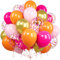 Ousuga Palloncini Rosa Arancioni, 60 Pezzi 12 Pollici Palloncini Rosa Pastello Opaco Caldo Arancione Metallizzato Oro Coriandoli Palloncini Lattice per Compleanno Addio al Nubilato Matrimonio Nuziale
