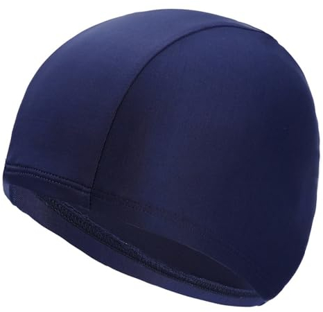 Whakano 5 Stück Badekappe Damen und Herren,UV Schutz Schwimmkappe,Stoff-Schwimmhaube,Weiche und Strapazierfähige Schwimmmütze,Bademütze,Swimming Cap für Strand,Badezimmer und Spa,21,5x12cm,Navy Blau