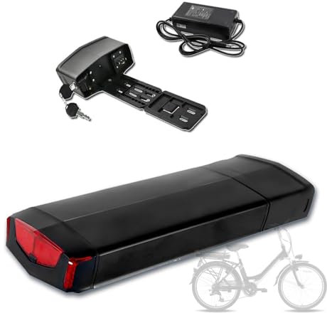 HJGHY 36 Volt Ebike Battery 36V Lithium lon Rear Rack Battery 36V 10Ah 12Ah 15Ah Mountain Bike Battery Luggage Rack Battery with Charger and BMS Protection Board,XT60,36V 10Ah
