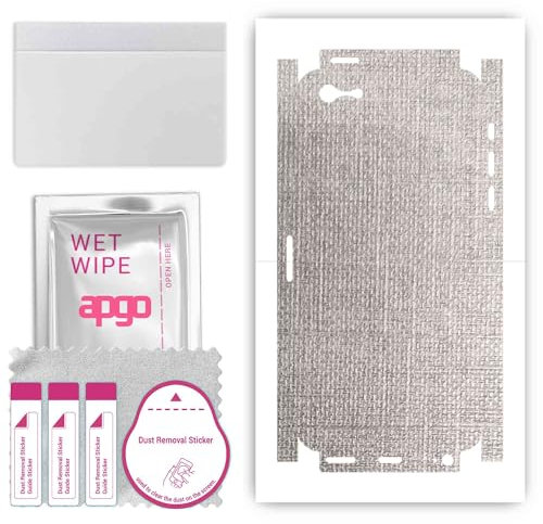 apgo Rückseite + Seiten Schutzfolie, Skin, kompatibel mit Apple iPhone 5s, Hinten Displayschutzfolie aus Vinylfolie, Kratzfest, einfache Montage - Grauer Denim-Stoff