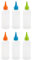 Acan Tradineur - Pack de 6 botellines de plástico rellenables para Servir Salsas, dispensador de aliño Reutilizable, Ketchup, Mostaza, Aceite, Fabricado en España - 175 ml