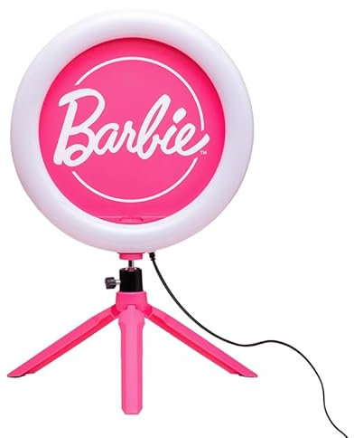 Barbie Streaming Light - Officially Licensed Adjustable Ring Light with Phone Holder, 3 Light Modes, Warm, Cool & Neutral, Gift for Girls | Paladone