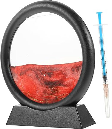 Vaguelly sablier de peinture de sable 3d peinture au sable qui coule art de sable 3d art de sablier de sable décor sabliers sand art sablier 3D ornement de sable en abdos rouge