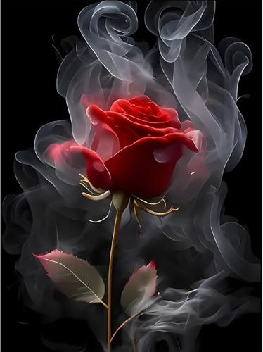 DPIDEA Diamond Painting Rose, 5D Diamant Painting Bilder für Erwachsene Rose DIY 5D Diamant Malerei für Zuhause Dekor 30x40 cm