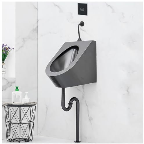 CAFIEDR Universelles Auswasch-Urinal für Badezimmer, Urinaltröge für Männer und Erwachsene, kommerzielles, langlebiges Urinal aus Edelstahl, modernes, kreatives Urinal (Bodenentwässerungsset 3)