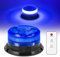 Dinfu Blaulicht Akku mit Fernsteuerung, 12V Rundumleuchte blau batterie led blinklicht magnet blau auto 9 Modes Warnlicht mit Kfz-Ladekabel und USB-Kabel für Auto KFZ LKW Traktor SUV j-eep