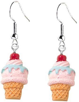 COSMEVIVI 2Paare Eiscreme Ohrringe Funny Ear Dangler für Frauen Süßes Design Lustige Ohraccessoires für Partys