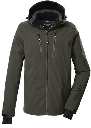 killtec Hombre Chaqueta de esquí/chaqueta funcional con capucha y protección contra la nieve KSW 439 MN SKI JCKT, dunkeloliv, XXL, 43161-000