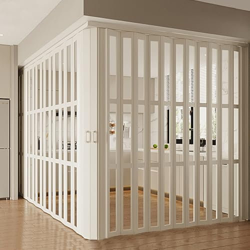 Porte De Douche D’Angle Porte Pliante Accordéon En PVC, Porte Coulissante En Acrylique Transparent, 180 185 190 195 200 205 210 215 220 CM Hauteur, Portes Séparation Pièce En Accordéon(LxWxH 60x60x220