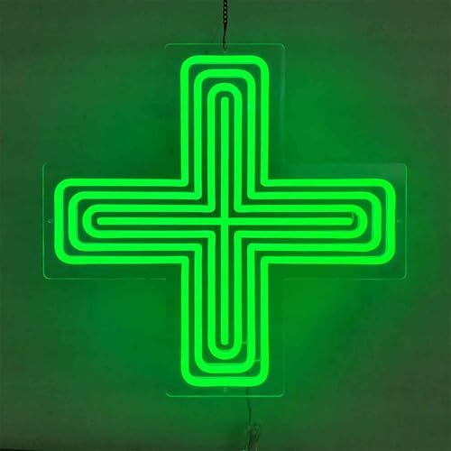 LED Neon Apotheke Kreuz Zeichen Lampe 2 einstellbare Modi für Dekoration in Kliniken, Drogerien und Geschäften