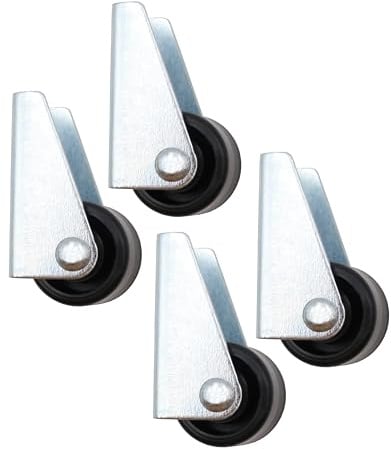 Design61 4x Kastenbockrollen Bettkastenrollen Möbelrolle mit harter Lauffläche 45x25 mm Rad Ø 25 x 19 mm