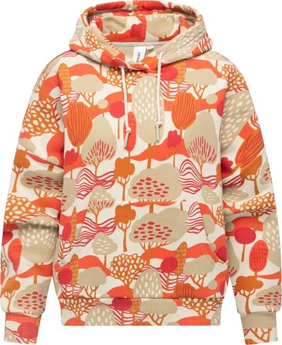 Ragwear Damen Hoodie gemütlicher Pullover mit Verstellbarer Kapuze Pirita Print Ecru Gr. L